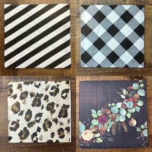 Black and White, Leopard, and Holiday Print Paper Napkins